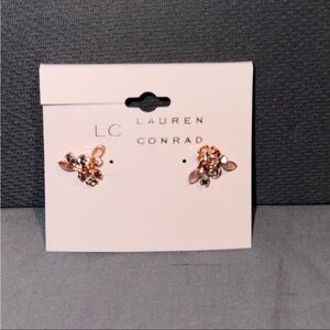 LC Lauren Conrad Floral Jeweled Stud Earrings